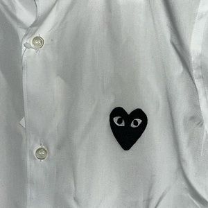 Comme Des Garcons Embroidered Heart Button Down Shirt